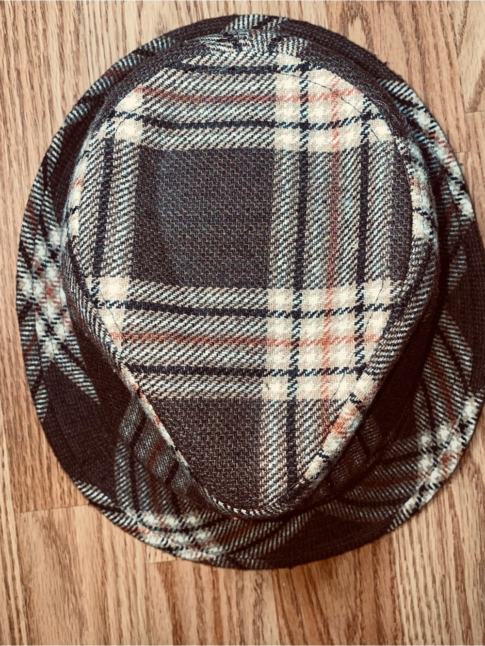 Milani Plaid Fedora Hat in Black, Cream and Tan Size L/XL